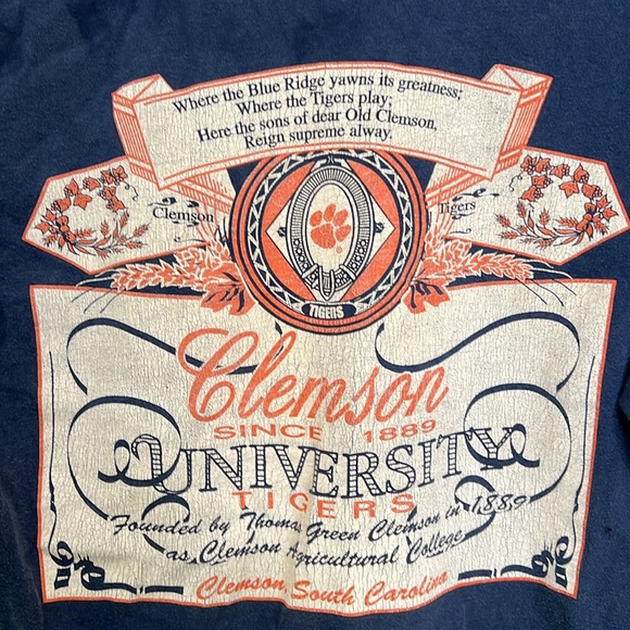 Navy long sleeve Clemson tshirt size medium - Picture 3 of 3